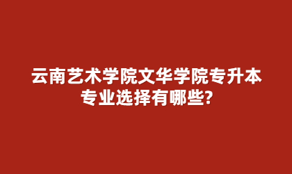 云南藝術學院文華學院專升本專業選擇有哪些?