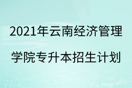 2021年云南經濟管理學院專升本招生計劃