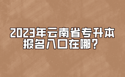 云南省專升本報名入口