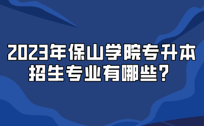 2023年保山學院專升本招生專業