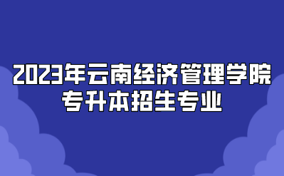 2023年云南經濟管理學院專升本招生專業