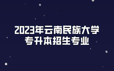 2023年云南民族大學(xué)專升本招生專業(yè)