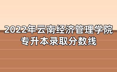 2022年云南經濟管理學院專升本錄取分數線