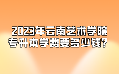 2023年云南藝術學院專升本學費要多少錢？