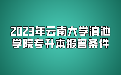 2023年云南大學(xué)滇池學(xué)院專升本報名條件