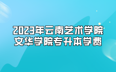 2023年云南藝術學院文華學院專升本學費