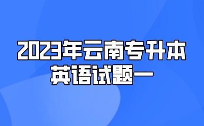 2023年云南專升本英語試題一