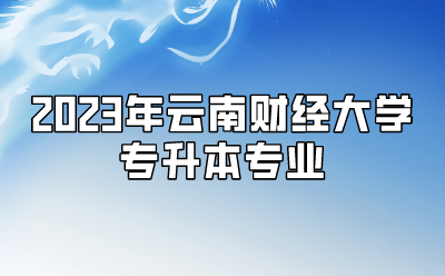 2023年云南財(cái)經(jīng)大學(xué)專升本專業(yè)