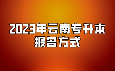 2023年云南專升本報名方式