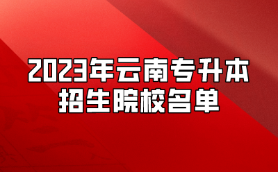 2023年云南專升本招生院校名單