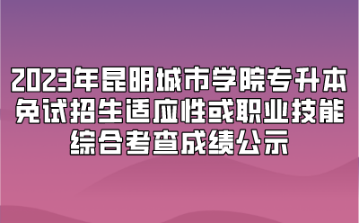 2023年昆明城市學(xué)院專升本免試招生適應(yīng)性或職業(yè)技能綜合考查成績(jī)公示