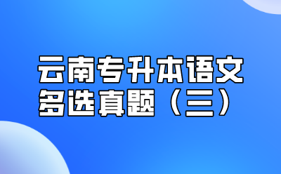 云南專升本語文多選真題（三）