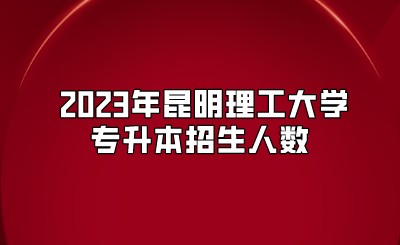 2023年昆明理工大學專升本招生人數