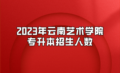 2023年云南藝術學院專升本招生人數