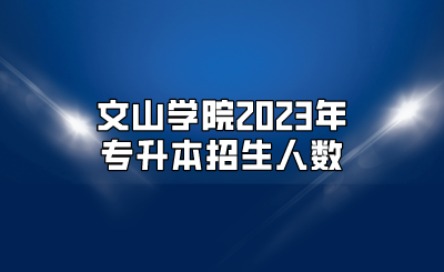 文山學院2023年專升本招生人數