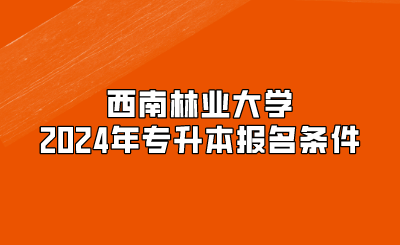 西南林業大學2024年專升本報名條件