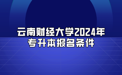 云南財經大學2024年專升本報名條件