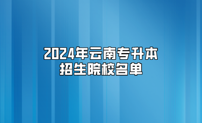 2024年云南專升本招生院校名單