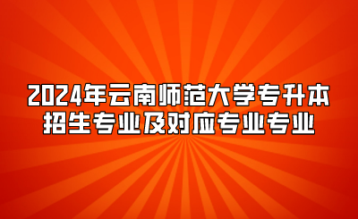 2024年云南師范大學專升本招生專業及對應專業專業