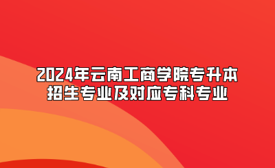 2024年云南工商學院專升本招生專業及對應專科專業