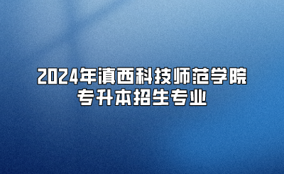 2024年滇西科技師范學院專升本招生專業