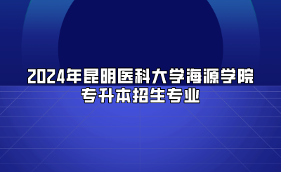 2024年昆明醫(yī)科大學(xué)海源學(xué)院專升本招生專業(yè)