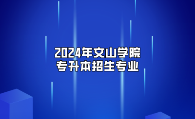 2024年文山學院專升本招生專業