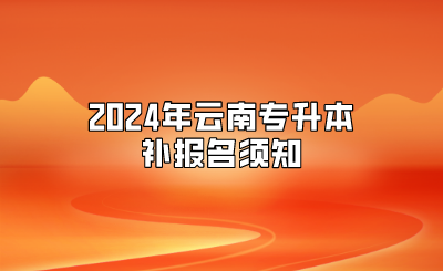 2024年云南專升本補(bǔ)報名須知