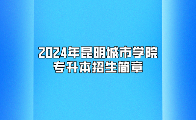 2024年昆明城市學院專升本招生簡章