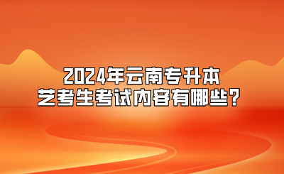 2024年云南專升本藝考生考試內容