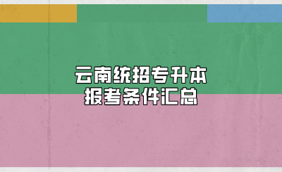 云南統招專升本報考條件匯總