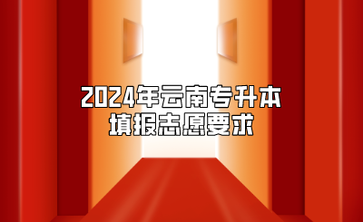 2024年云南專升本填報(bào)志愿要求