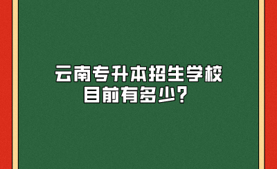 云南專升本招生學(xué)校目前有多少？