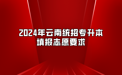 2024年云南統招專升本填報志愿要求