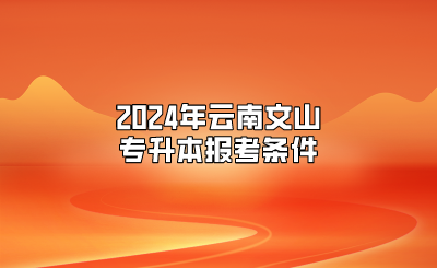 2024年云南文山專升本報考條件