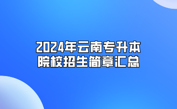 2024年云南專升本院校招生簡章匯總