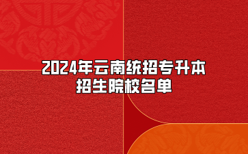 2024年云南統招專升本招生院校名單