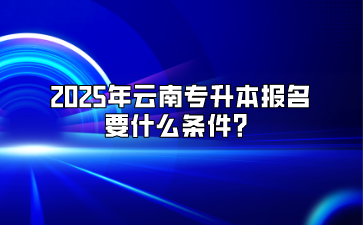 2025年云南專升本報名要什么條件？