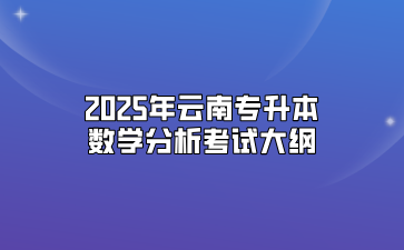 2025年云南專升本數學分析考試大綱